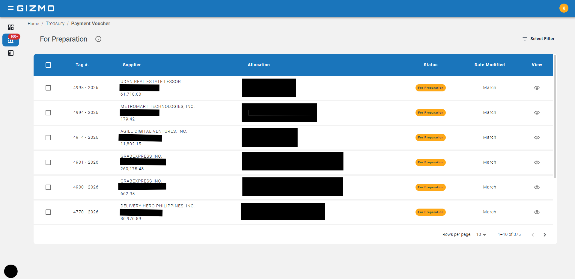 GIZMO — Accounting System screenshot 16